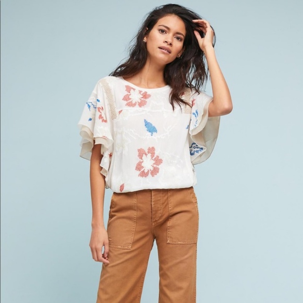 NWT Anthropologie Margarite Drawstring Top - Picture 3 of 5